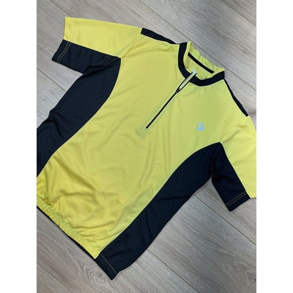 Tenn Outdoors Cycling Jersey Half‎ Zip Short Sleeve Athletic Yellow Black M